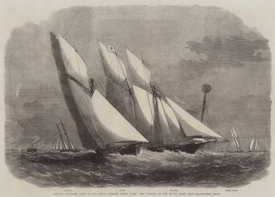 Carrera anual de goletas del Royal Thames Yacht Club, los yates en el Mouse Light Ship de Edwin Weedon